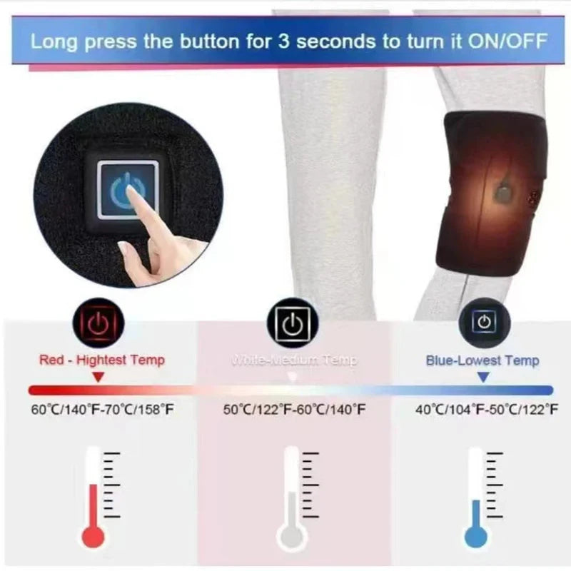 Electric knee heating pad - A USB-powered warming knee strap, suitable for joints, with adjustable heating band, ideal for daily Peaceful Pleasures Health and Wellness