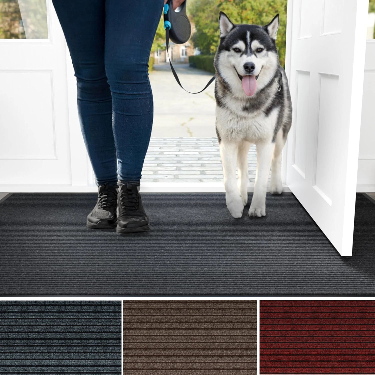 Durable Non-Slip Door Mat Indoor Outdoor Doormat for Home Entrance Stain Fade Resistant Floor Mat Machine Washable Carpet Peaceful Pleasures Health and Wellness
