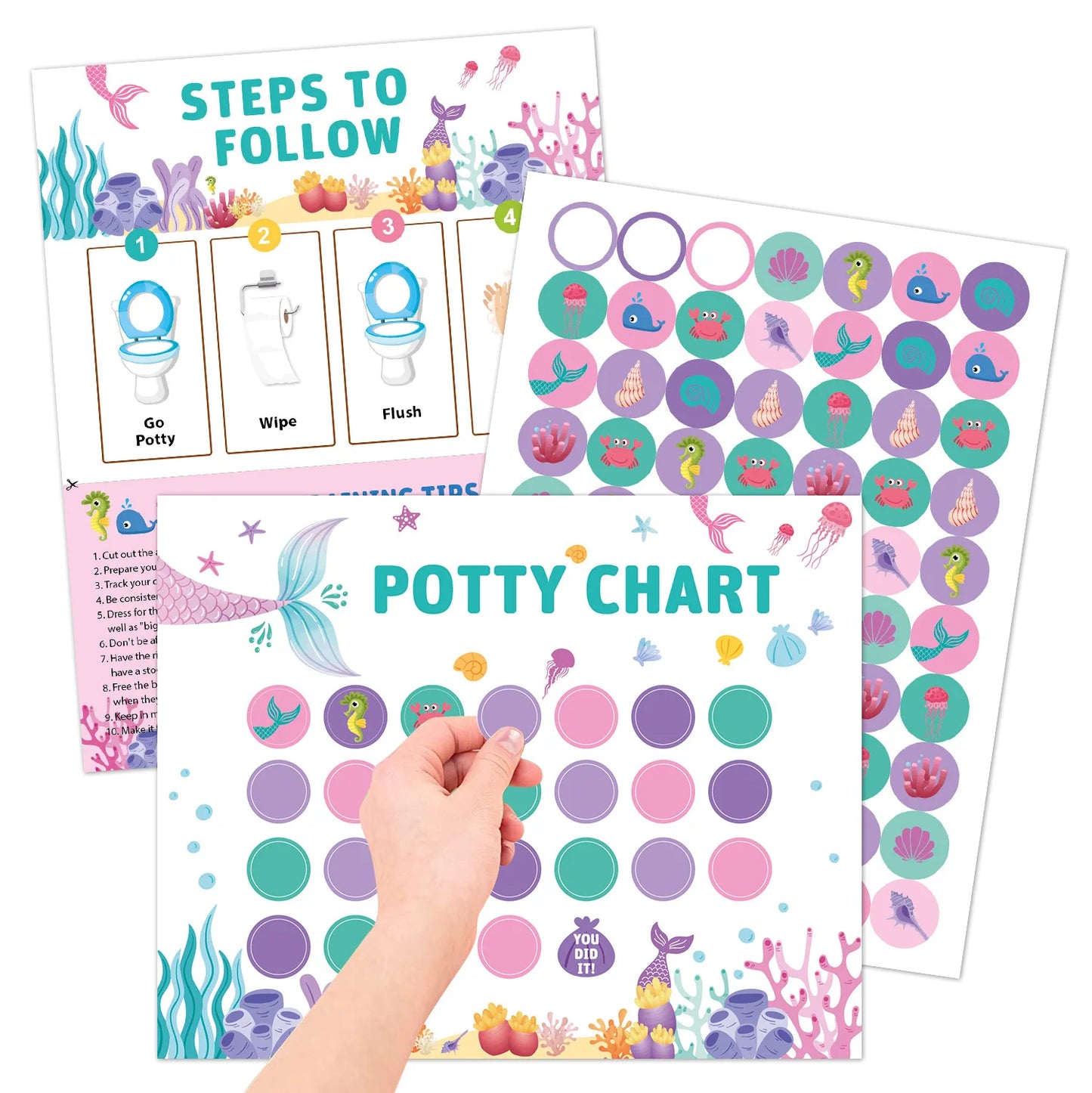 Toilet Training Sticker Chart Kids Potty Reward Progress Boys Girls