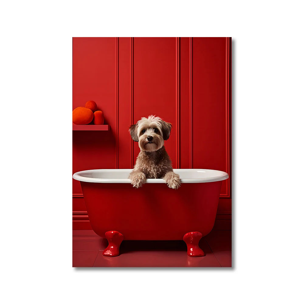 Funny Animals Toilet Canvas Painting Prints Gorilla Elephant Cat Dog Wall Poster Picture for Bathroom Room Home Decoration Peaceful Pleasures Health and Wellness 83418 50x70cm Unframed