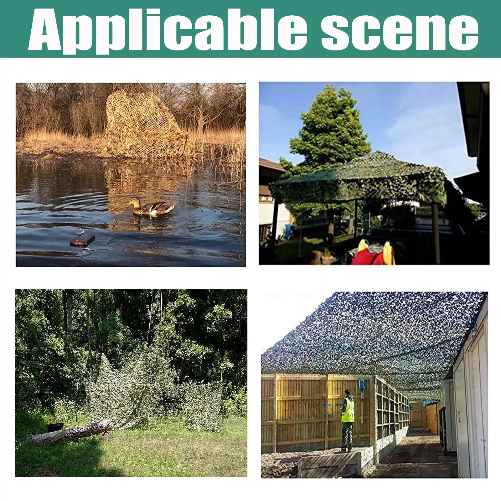 Camouflage Net Bulk Roll - shade Net for Hunting, Home Decor, Paintball.Bird Watching, camping, car cover, and Theme Party Deco Peaceful Pleasures Health and Wellness