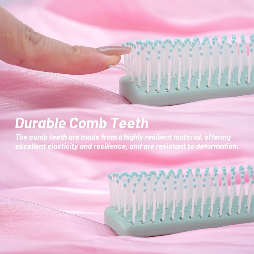 Pastel Hair Detangling Brush – Soft Bristles & Protective Cap