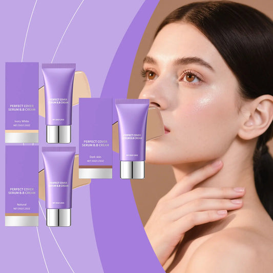Moisturizing Serum BB Cream Concealer Lightweight Natural Base Makeup Oil Control Even Skin Tone Brightening Foundation Cosmetic Peaceful Pleasures Health and Wellness