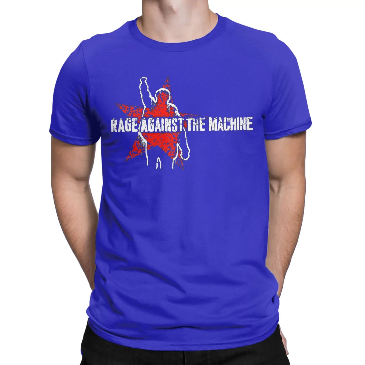 Rages Against The Machines T-Shirt Men The Belle of the Ball Leisure Pure Cotton Tee Shirt O Neck Short Sleeve Plus Size Tops Peaceful Pleasures Health and Wellness Blue L