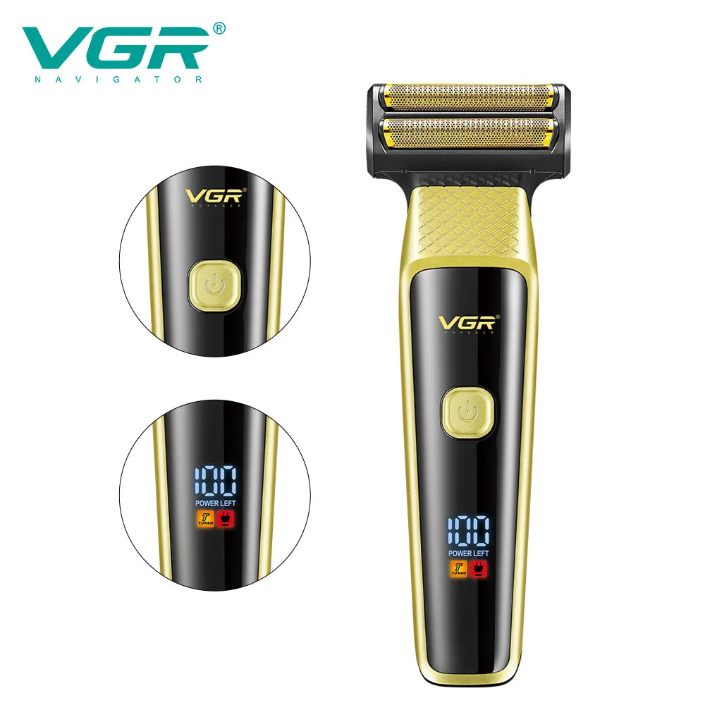 VGR 366 Cross-border New Retro Electric Clipper 3-in-1 Set Nose Hair Replacement Digital Display Shaver Peaceful Pleasures Health and Wellness