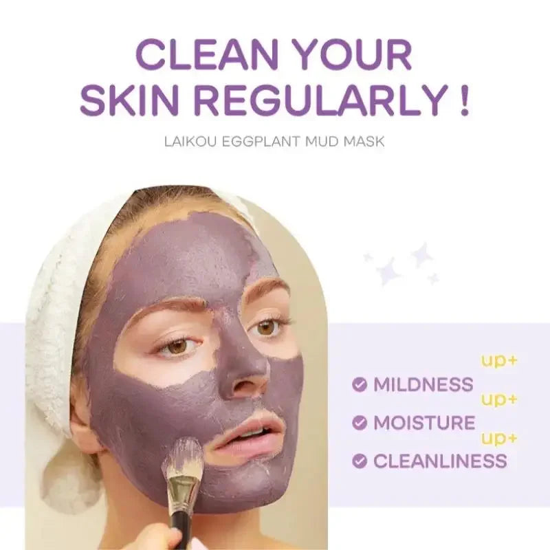 LAIKOU Sakura Eggplant Mud Mask 10pc – Pore Cleanse & Oil Control
