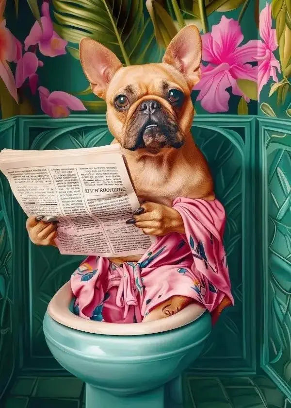 Funny Toilet Animals Canvas Wall Art | Bathroom Decor Poster