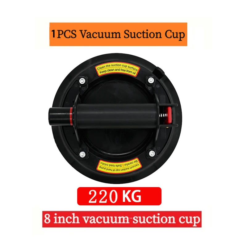 New 8 Inch 200KG-250KG Air Pump Vacuum Suction Cups Powerful Heavy-Duty Strong Hand Pump Sucker Lifted Magnets Handling Tools Peaceful Pleasures Health and Wellness Type 2 Black 1PCS