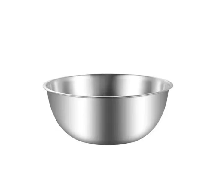 Multi Functional Stainless Steel Vegetable Bowl, Egg Mixing Bowl, Drain Basket, Soup Basin, Kitchen Cooking And Storage Tool Peaceful Pleasures Health and Wellness Silvery 6.5 inches