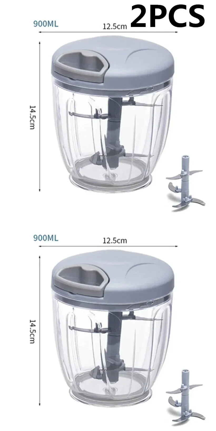 Manual Garlic Chopper & Vegetable Cutter 500ml/900ml