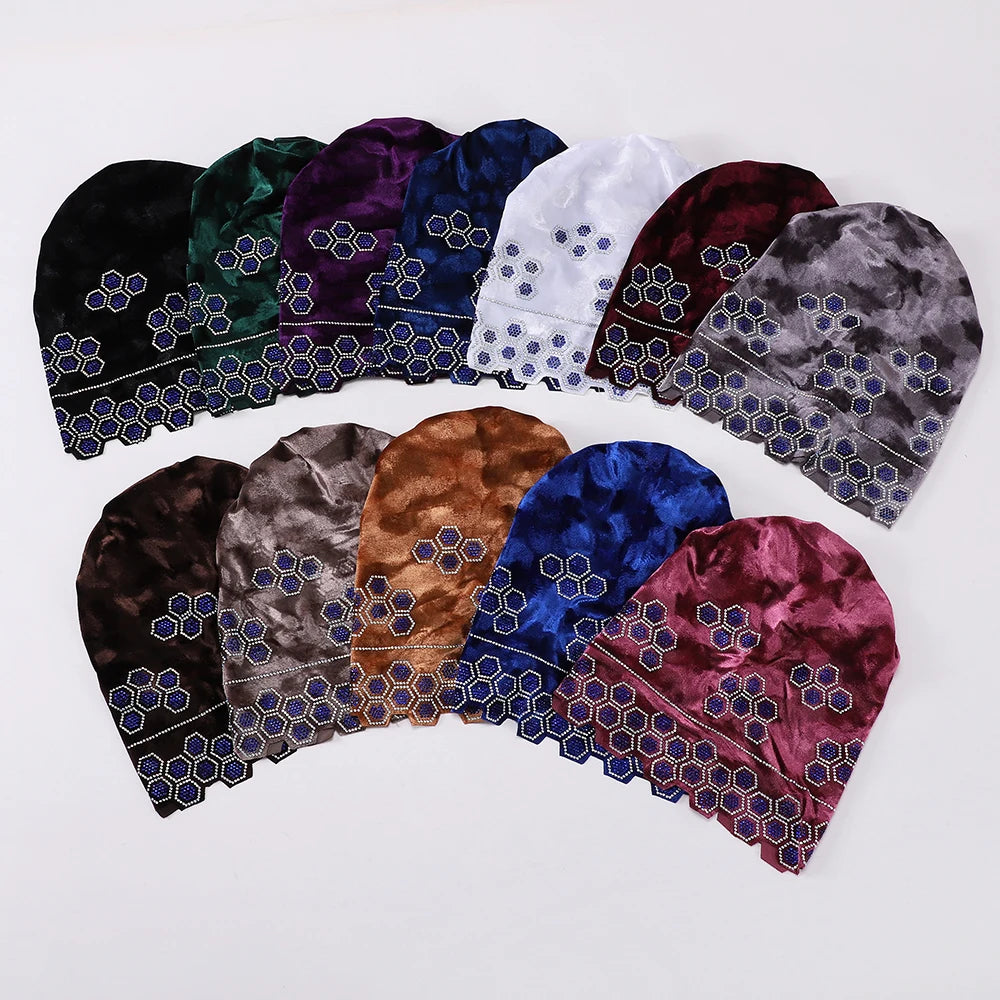 Rhinestone Headband Hijab Instant Turban Scarf | 12 Colors