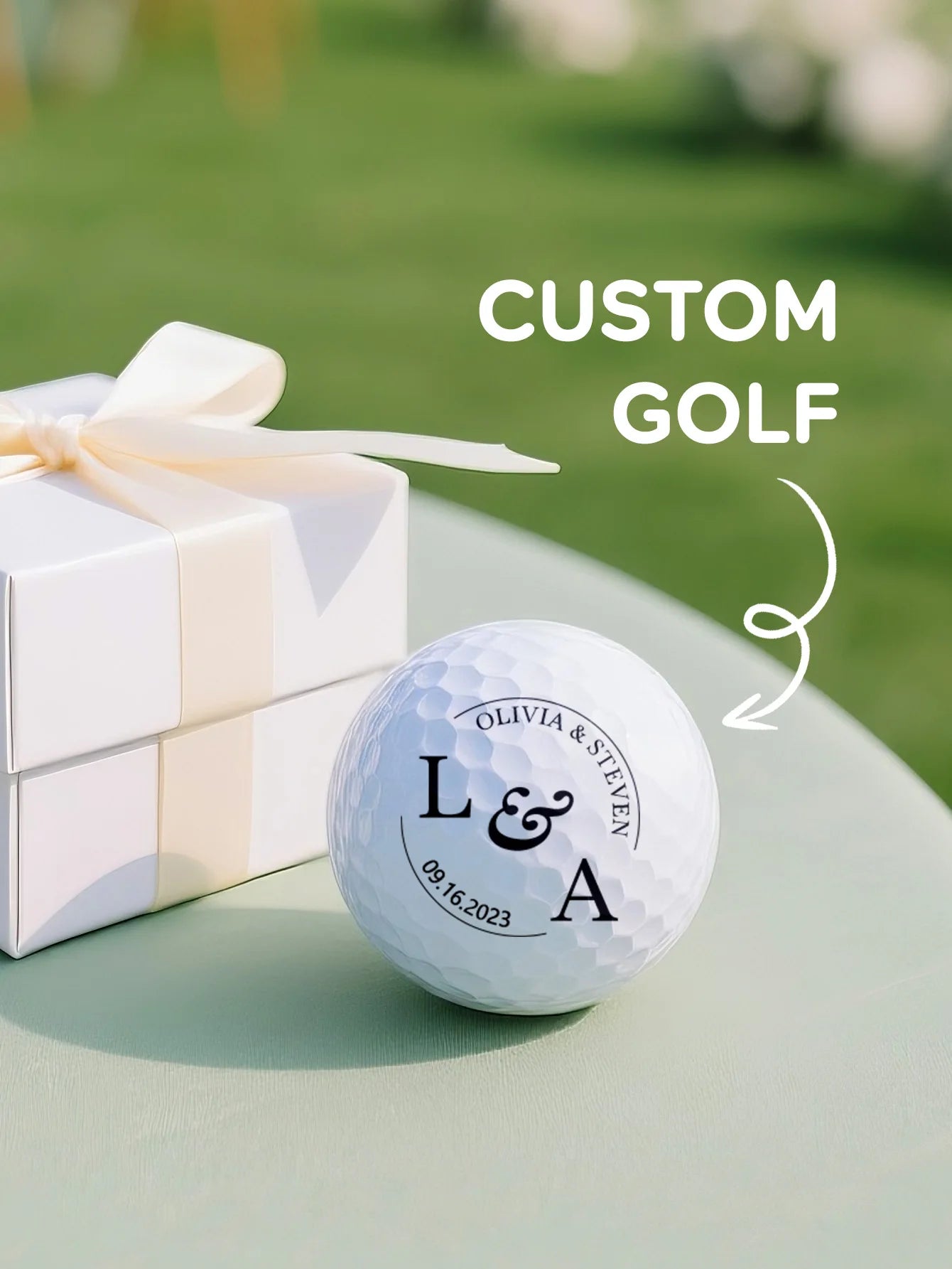 Custom Name Wedding Golf Ball Favors Personalized Name Golf Balls Engagement Gift Groomsmen Bridesmaids Party Favors Bulk Set Peaceful Pleasures Health and Wellness Style 3 2pcs