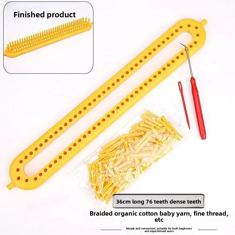DIY Plastic Weaving Loom Knitting Kit Durable Portable Handmade Craft Rectangle Wool Knitter DIY DIY Machine Sewing Tools Loom Peaceful Pleasures Health and Wellness Fine tooth 36CM