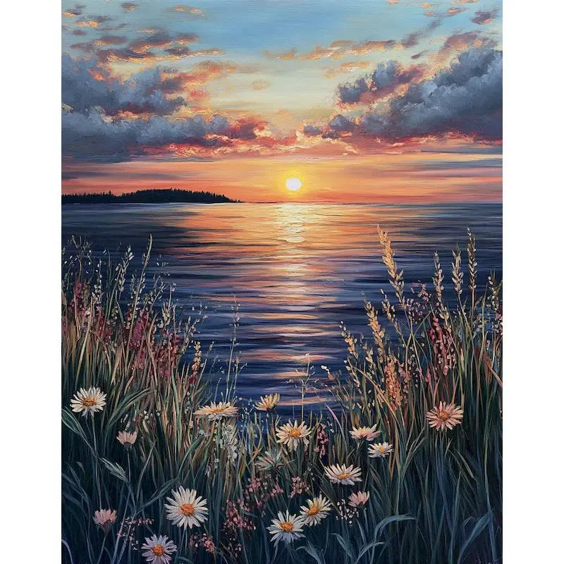GATYZTORY Oil Painting By Numbers Frame Canvas Painting Sunset Seascape Number Painting Wall Decor Diy Gift Drawing By Number Peaceful Pleasures Health and Wellness 111-6 20x30cm Unframed