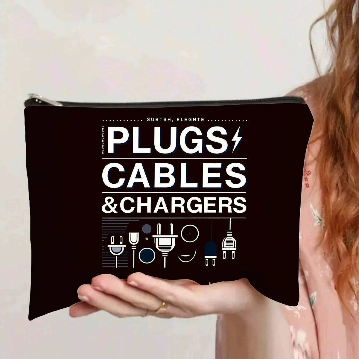 Cute Small Zipper Pouch | Cable, Charger & Cosmetic Organizer