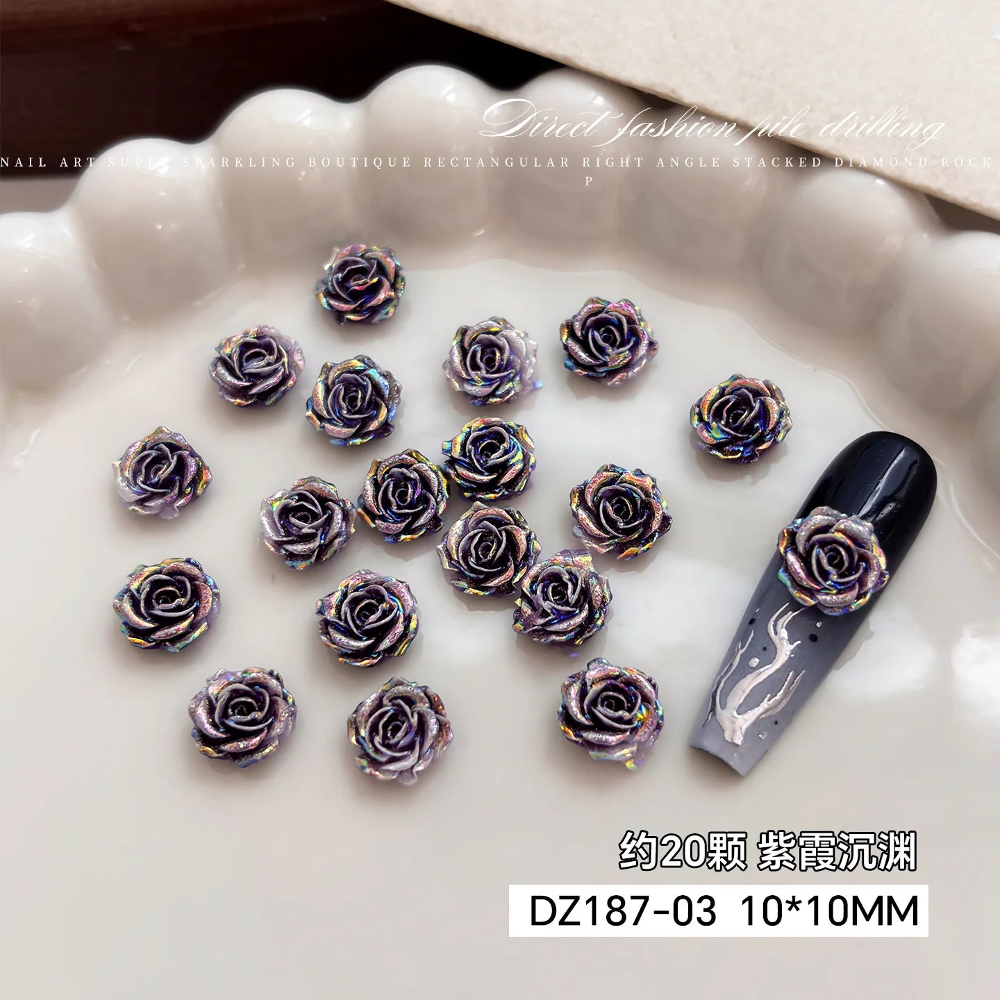 3D Resin Rose & Butterfly Nail Charms | Flat Back DIY Nail Art