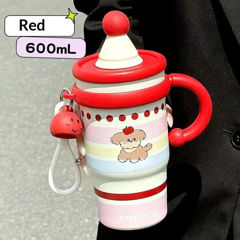 600ml Cartoon Stainless Steel 316 Leak-Proof Tumbler for Girls