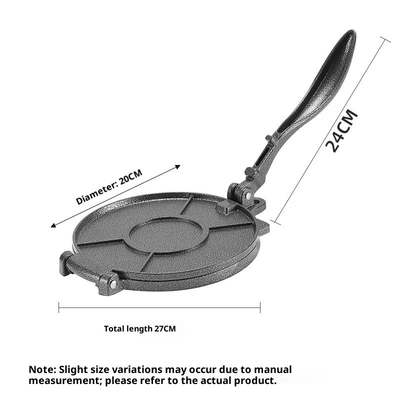 Kitchen Aluminum Alloy Hand-operated Mexican Tortilla Press Dough Press Manual Corn Dough Shaping Machine Pancake Press YUZI Peaceful Pleasures Health and Wellness Black L