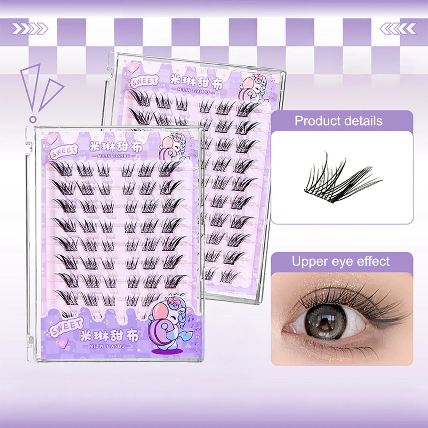 Glue-Free Cluster False Eyelashes | Wispy Natural Lash Extensions