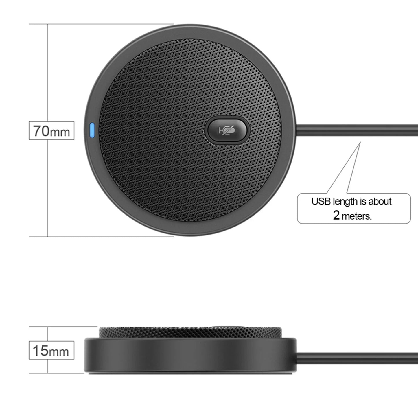 Arealer UM02 USB Omnidirectional Condenser Mic for Meetings