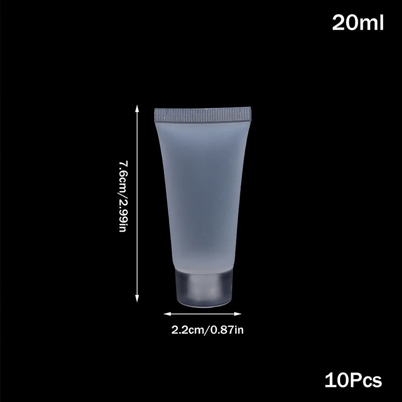 10Pcs Refillable Clear Lotion Containers for Travel Medical Supplies Peaceful Pleasures Health and Wellness 20ml screw cap