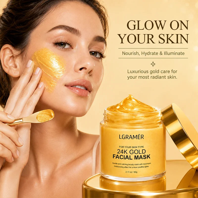 24K Gold Anti-Aging Face Mask – Moisturizing & Pore Minimizing