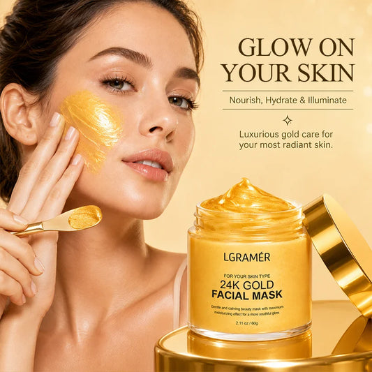 24K Gold Anti-Aging Face Mask – Moisturizing & Pore Minimizing Gold Face Mask Peaceful Pleasures Health and Wellness