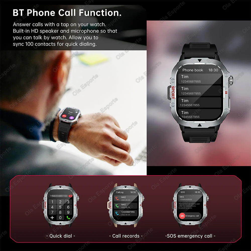 2.19" AMOLED Smartwatch | BT Calling, GPS, 5ATM, Heart Rate