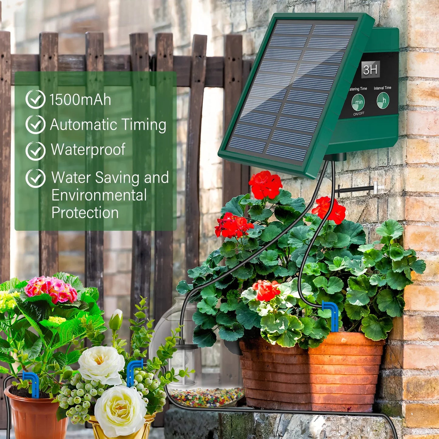 Solar Drip Irrigation System – 10M Hose, 300 Auto Programs