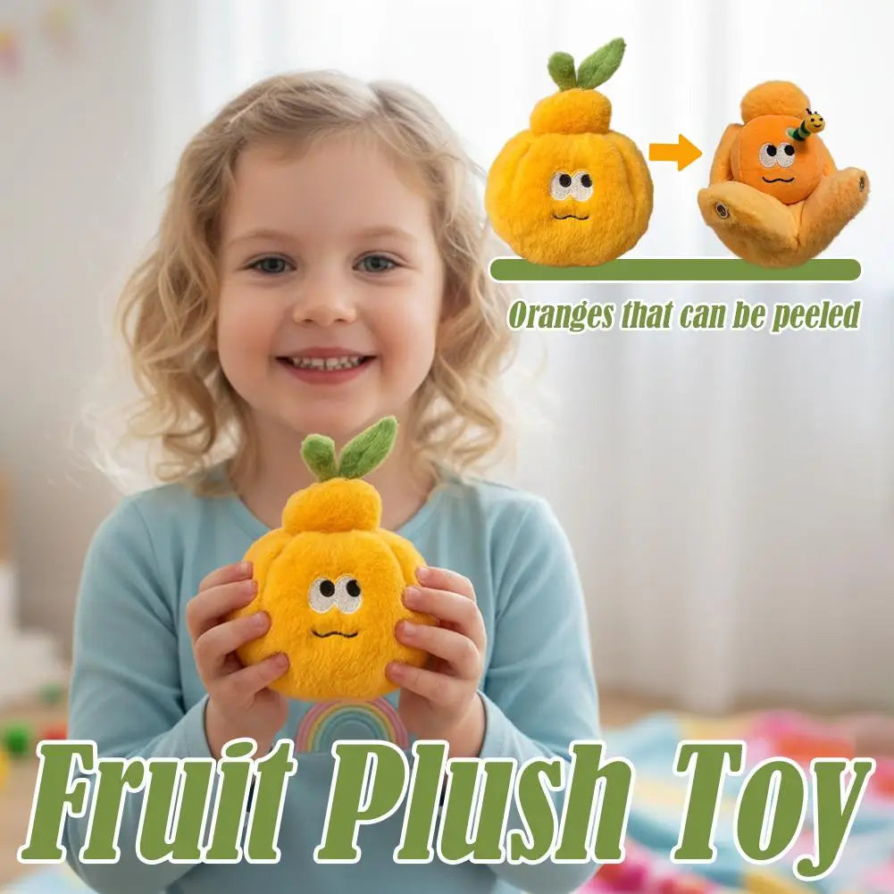 Peeled Orange Plush Keychain – Cute Stuffed Fruit Toy Gift