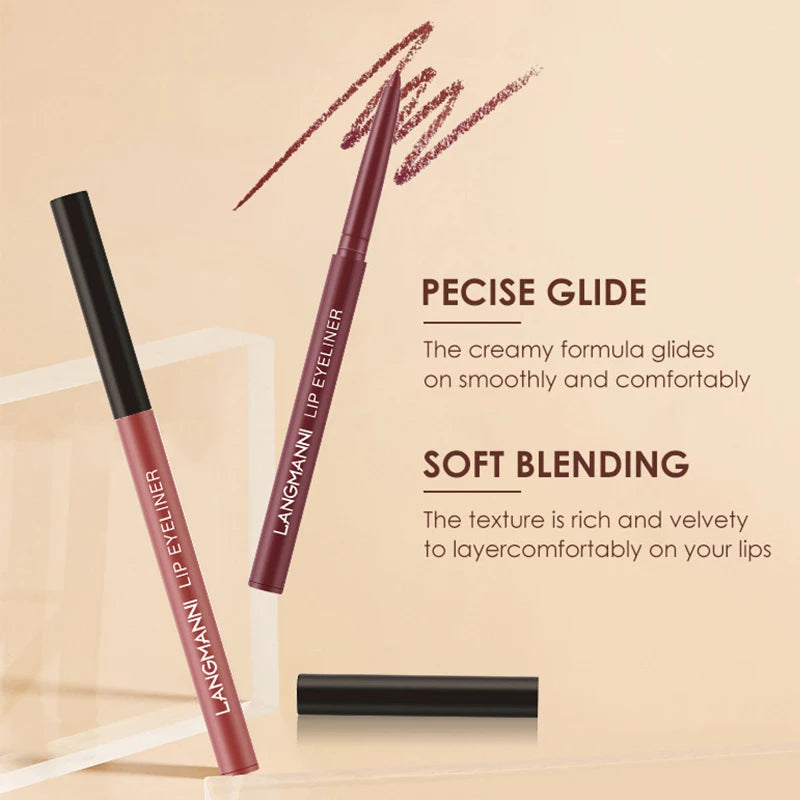 12 Piece Lip Liner and Lip Gloss Set Non-Sticky Matte Lip Liner Lip Gloss Set Moisturizing glossy, long-lasting non-removal Gift Peaceful Pleasures Health and Wellness