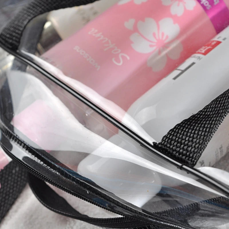 Transparent Travel Toiletry Bag | Waterproof PVC Organizer 3 Sizes Travel Toiletry Bag Peaceful Pleasures Health and Wellness