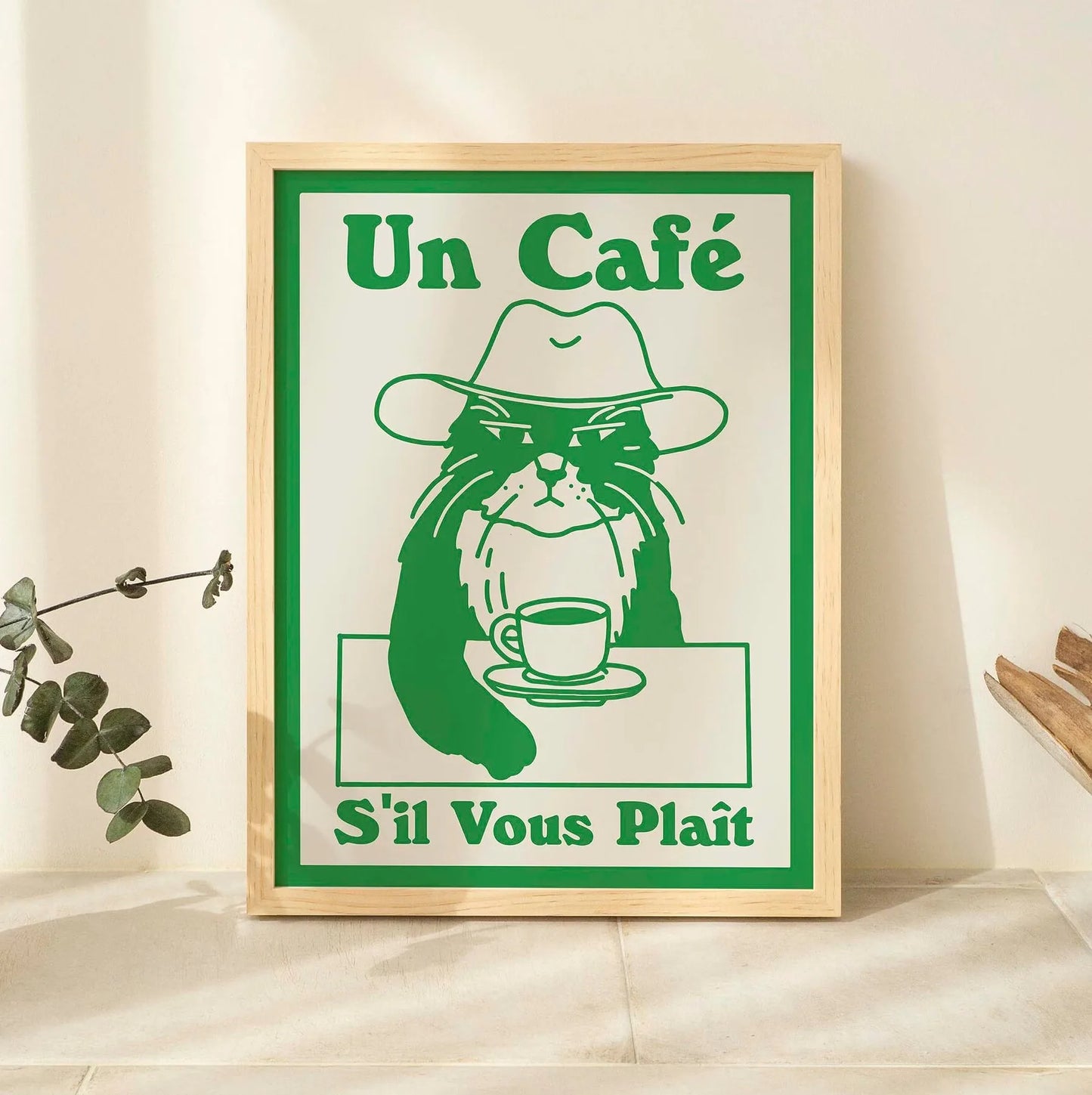 Funny Cat Canvas Wall Art | Spaghetti & Espresso Kitchen Decor
