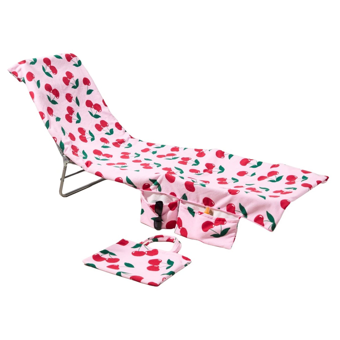 Lounge Chair Towel Cover,2-In-1 Beach Chair Cover Handbag,Super Absorbent And Soft Foldable Beach Chair Cover,for Beach/Hotels Peaceful Pleasures Health and Wellness D
