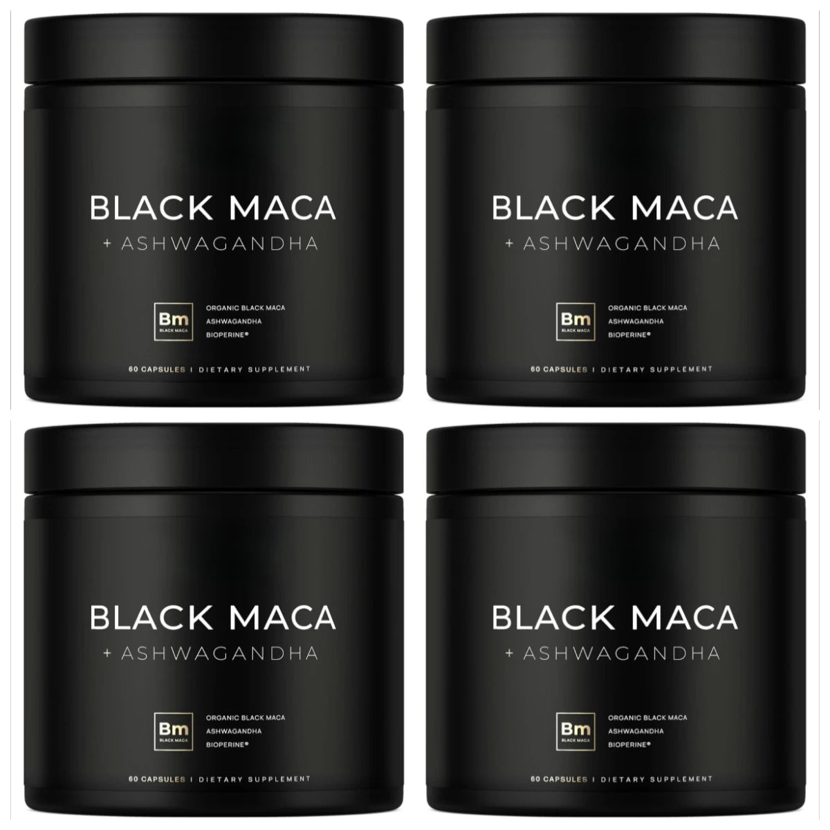 Organic Black Maca Root & Ashwagandha Supplement – 60 Caps
