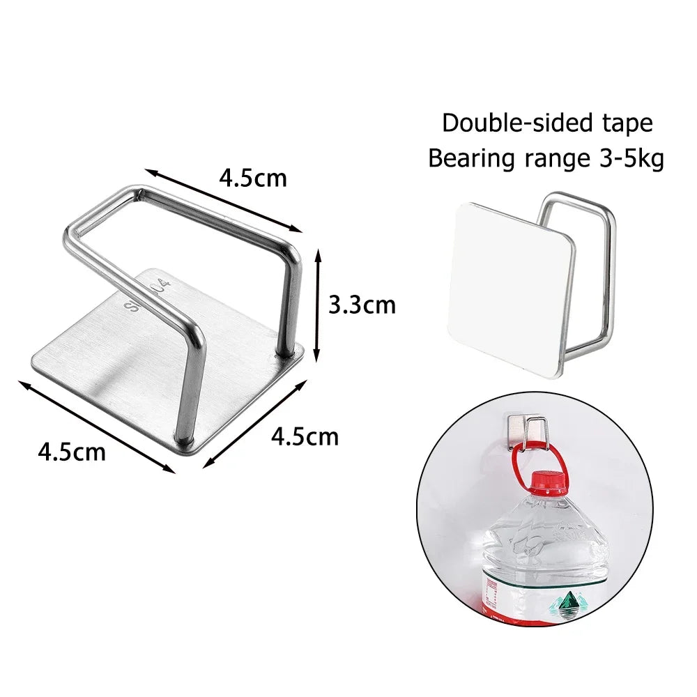 1/2/3/4/5PC Stainless Steel Hanging Hook Storage Rack Sink Sponges Drain Drying Rack Self Adhesive Storage Holder Wall Hooks Peaceful Pleasures Health and Wellness