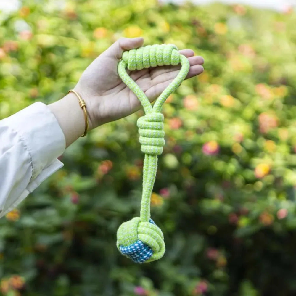 Dog Toy Rope Ball Toy for Dogs Training Toy for Dogs Teeth Cleaning Tug Toy Interactive Knot Rope Resistant To Biting Molars Peaceful Pleasures Health and Wellness
