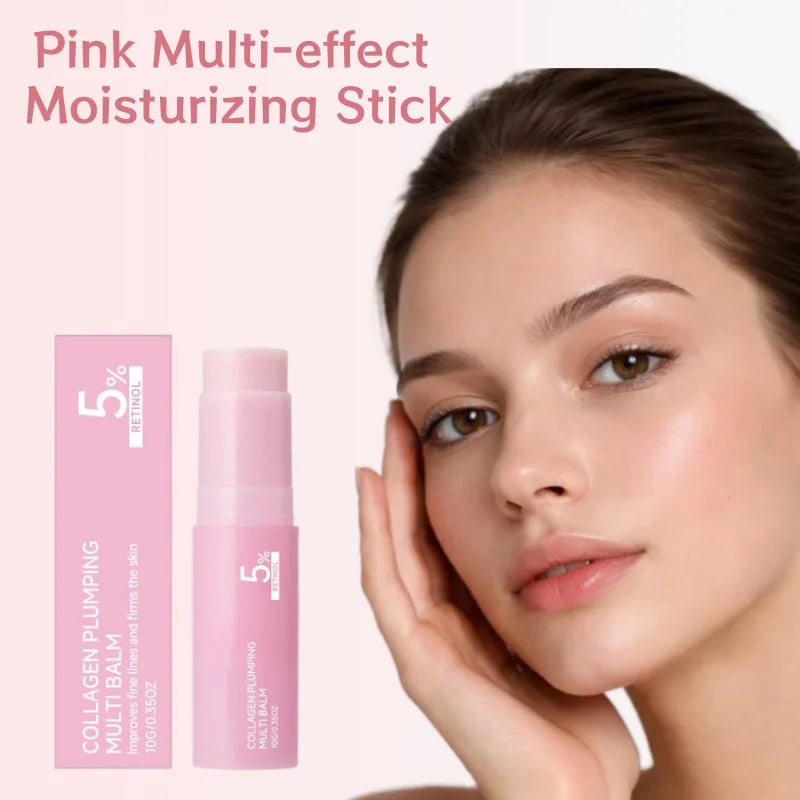 PDRN Pink Collagen Moisturizing Stick Hydrating Dry Skin Smoothing Balm For Skin Care Daily Moisturizing Multi-effect Balm 10g Peaceful Pleasures Health and Wellness