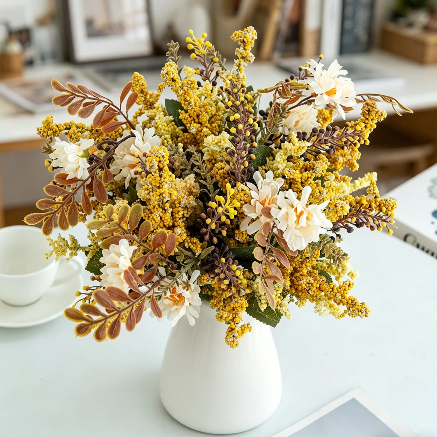 Silk Chrysanthemum Artificial Flower Bouquet | Wedding & Home Décor