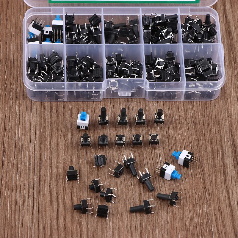 6*6 4.3-13MM 7*7mm Momentary Switch 10 Values 180Pcs Tactile Push Button Switch Momentary Tactile Tact Mini Switch Kit Peaceful Pleasures Health and Wellness