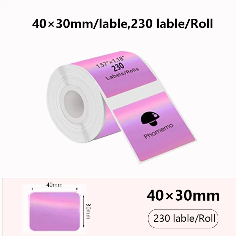230pcs Thermal Laser Labels 40x30mm | Waterproof Self-Adhesive Roll