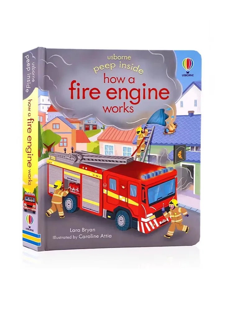 Usborne Peep Inside How Fire Engine Works 3D Flap Picture Books Kids