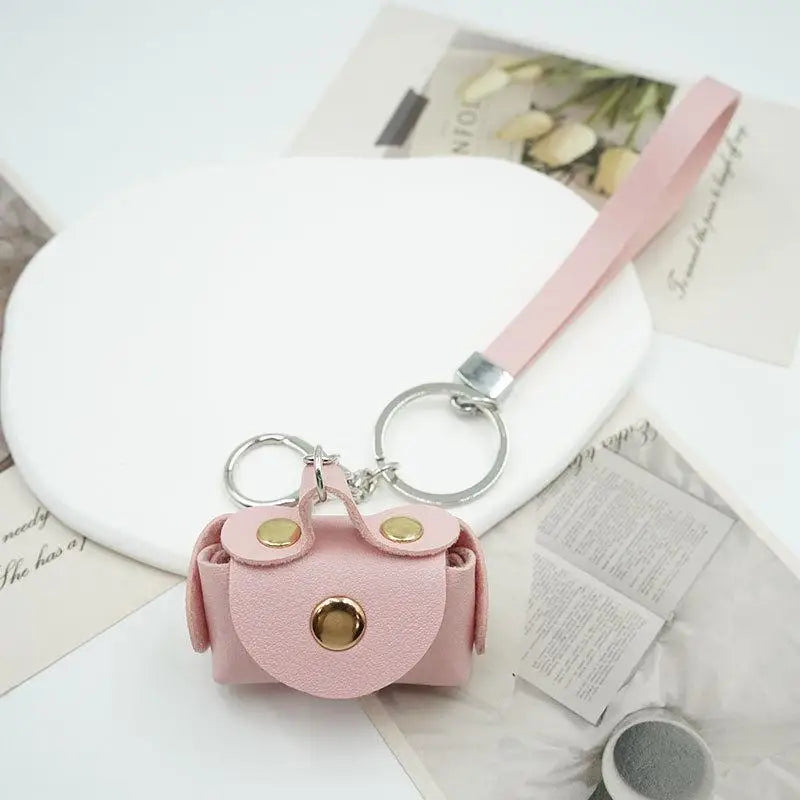 Kawaii Mini Bag Keychain – PU Leather Coin Purse Pendant
