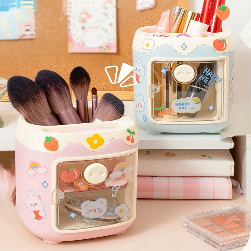 Creative Multi-grid Piggy Pen Holder Cute Girly Heart Student