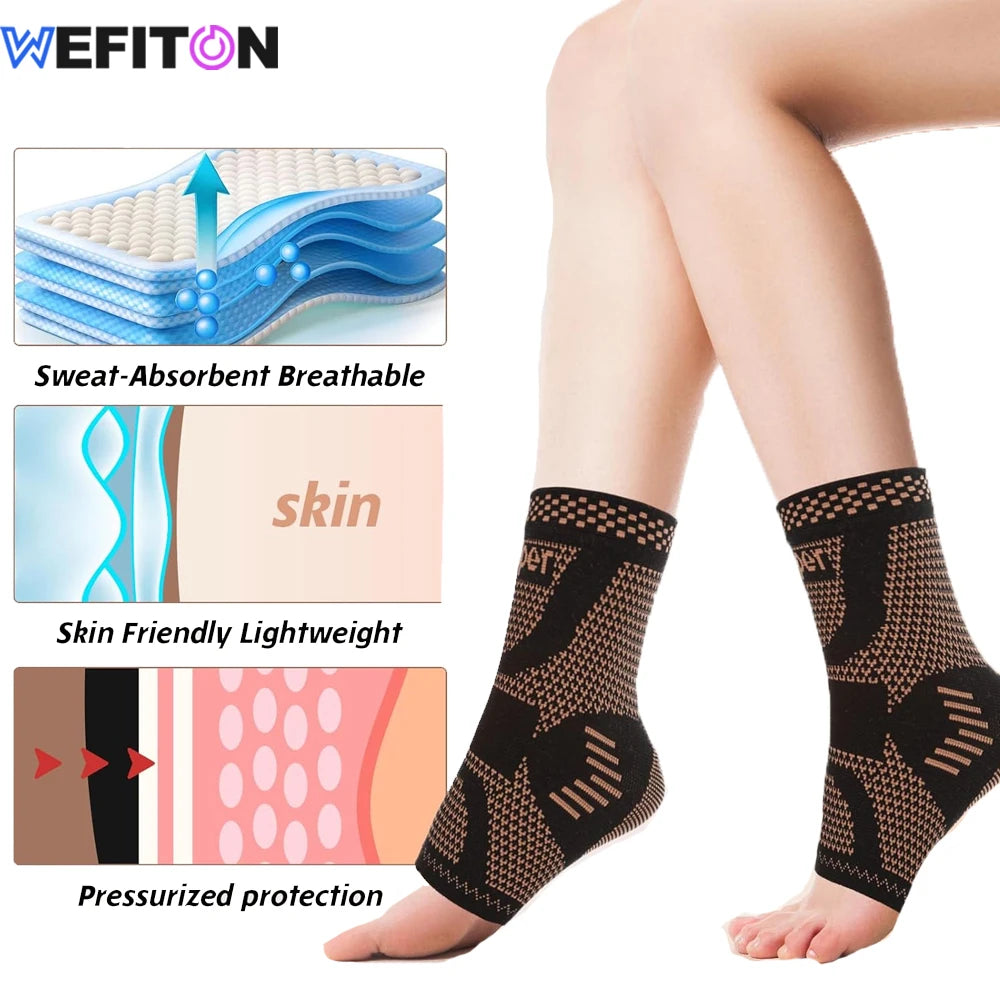 Copper Ankle Brace Compression Sleeve – Plantar Fasciitis Relief Ankle Compression Brace Peaceful Pleasures Health and Wellness
