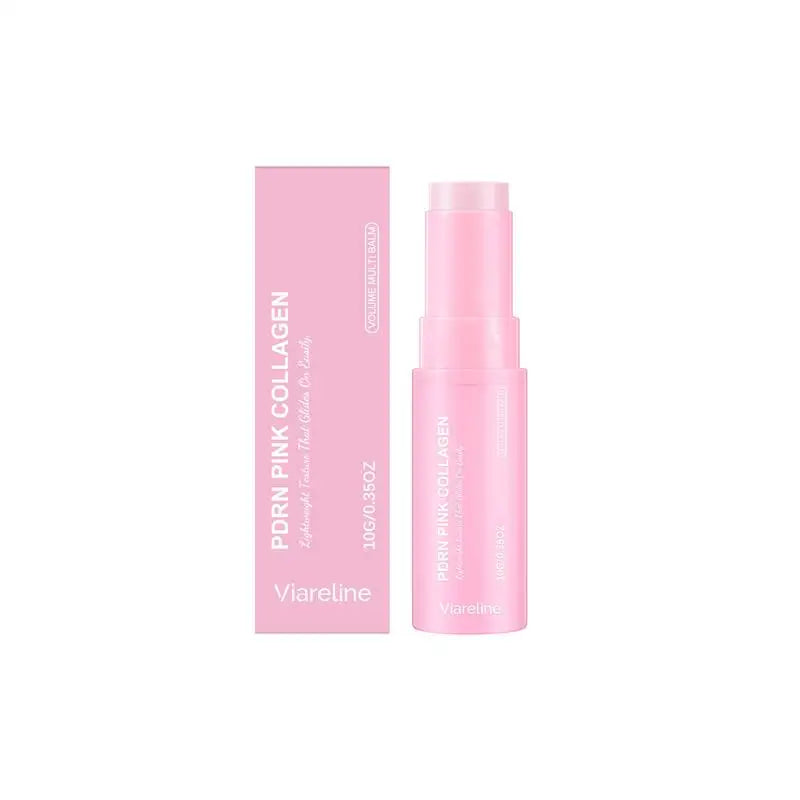PDRN Pink Collagen Moisturizing Stick Hydrating Dry Skin Smoothing Balm For Skin Care Daily Moisturizing Multi-effect Balm 10g Peaceful Pleasures Health and Wellness Tight 10g
