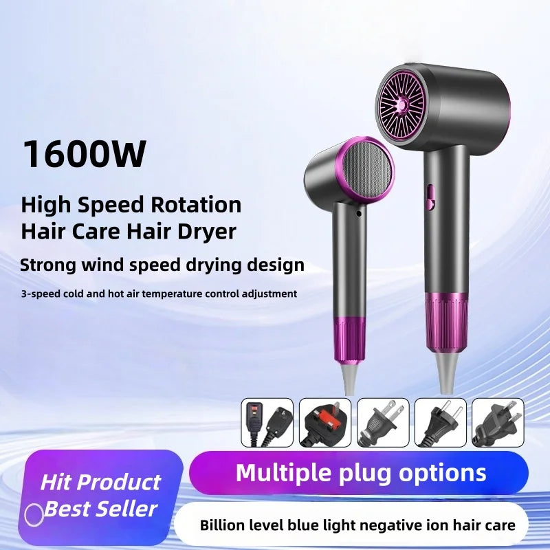 2026 New High Wind Hair Dryer 25 Second Fast Drying Silent Blue Light Negative Ion Hair Care Home Hair Dryer Peaceful Pleasures Health and Wellness