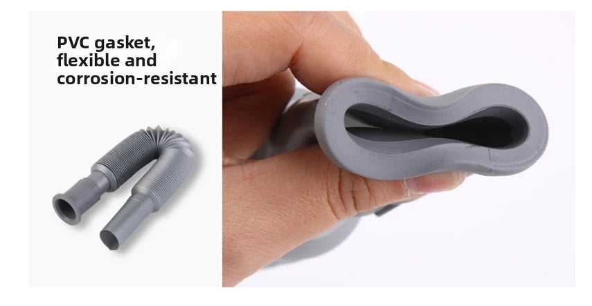 Extendable Sink Drain Hose 80–90cm | Flexible PP+PVC Pipe