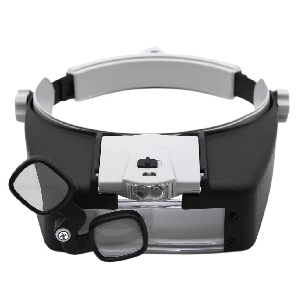 Adjustable LED Head Mounted Bifocal Magnifier Glasses 1.5X 6X 8X Left Right for Reading Craft Inspection Model Building Peaceful Pleasures Health and Wellness