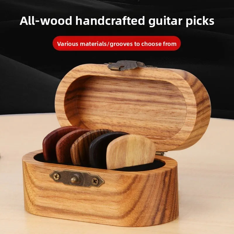 Handmade Guitar Pickbox Solid Wood Guitarbox Pick Storagebox Giftbox